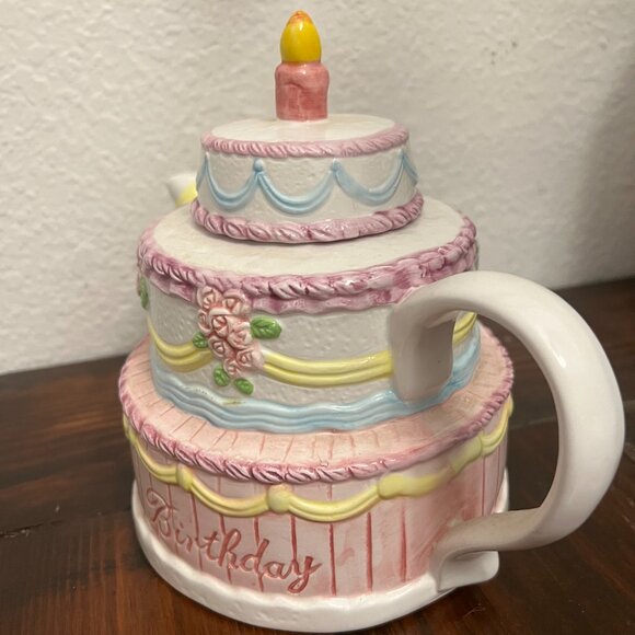 Lillian Vernon Happy Birthday Cake Teapot - Picture 4 of 6